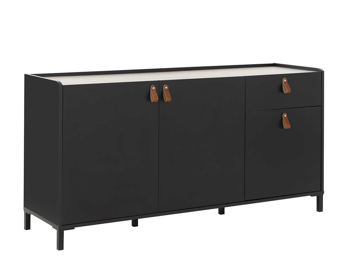 Buffet-3-portes-1-tiroir-Amsterdam-Diagone-E57022-decor-noir-bois-side-Gautier