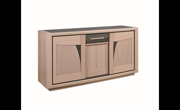 Buffet-3-portes-1-tiroir-Faro-incrustation-ceramique-gris-124100-teinte-naturel-309-Girardeau