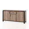 Buffet-3-portes-1-tiroir-Louane-Levanto-decor-bois-chene-acier-fonce-190cm--Comodi-Living