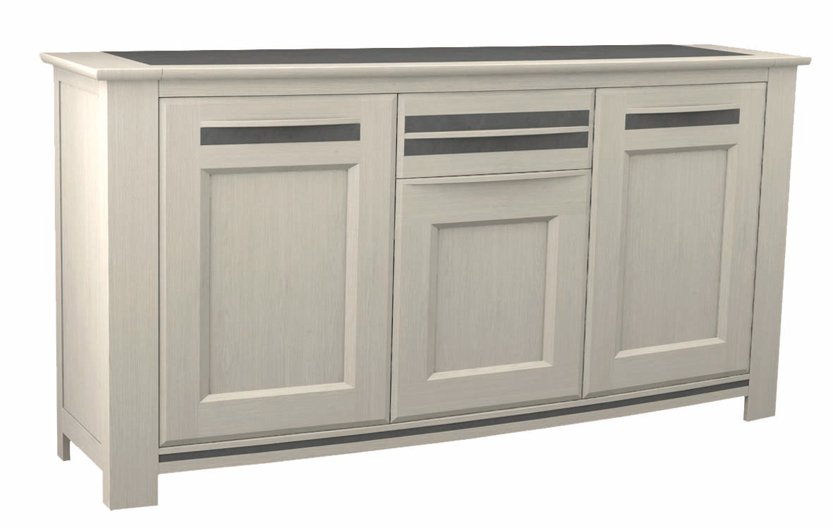 Buffet-3-portes-1-tiroir-Malaga-decor-chene-massif-placage-naturel-309-ceramique-gris-624101-203cm-G