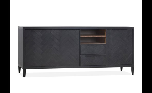 Buffet-3-portes-2-tiroirs-Gamma-lamulux-old-piano-teak-225cm-Maxfurn