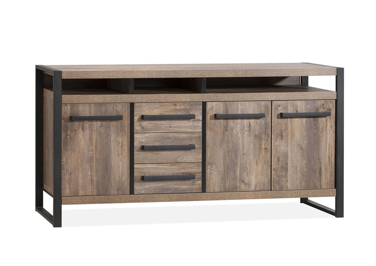 Buffet-3-portes-3-tiroirs-Cascade-lamulux-mokka-189cm-Maxfurn
