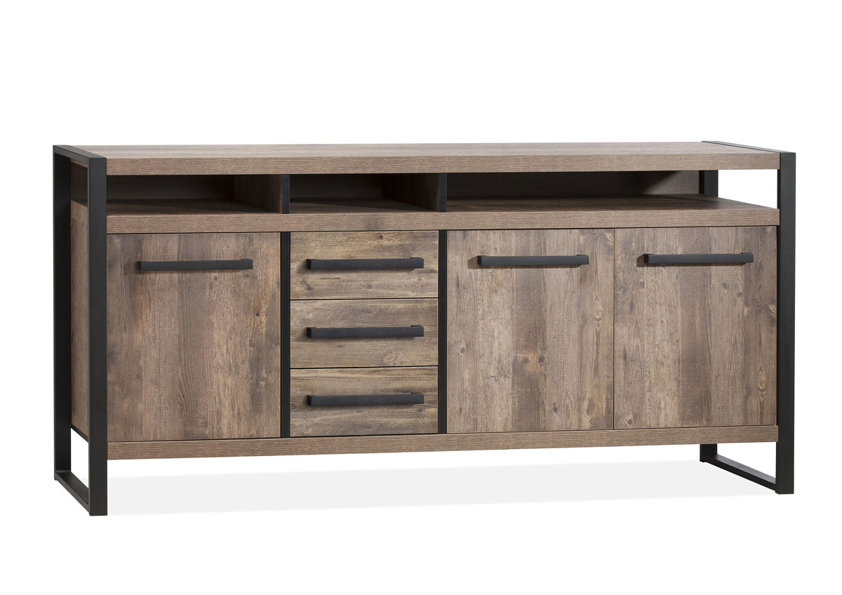 Buffet-3-portes-3-tiroirs-Cascade-lamulux-mokka-220cm-Maxfurn
