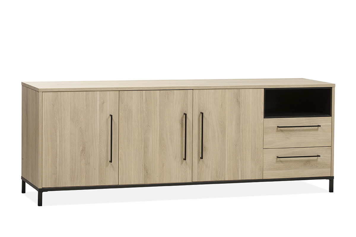 Buffet-3-portes-Bridge-decor-fresh-oak-old-piano-220cm-Maxfurn