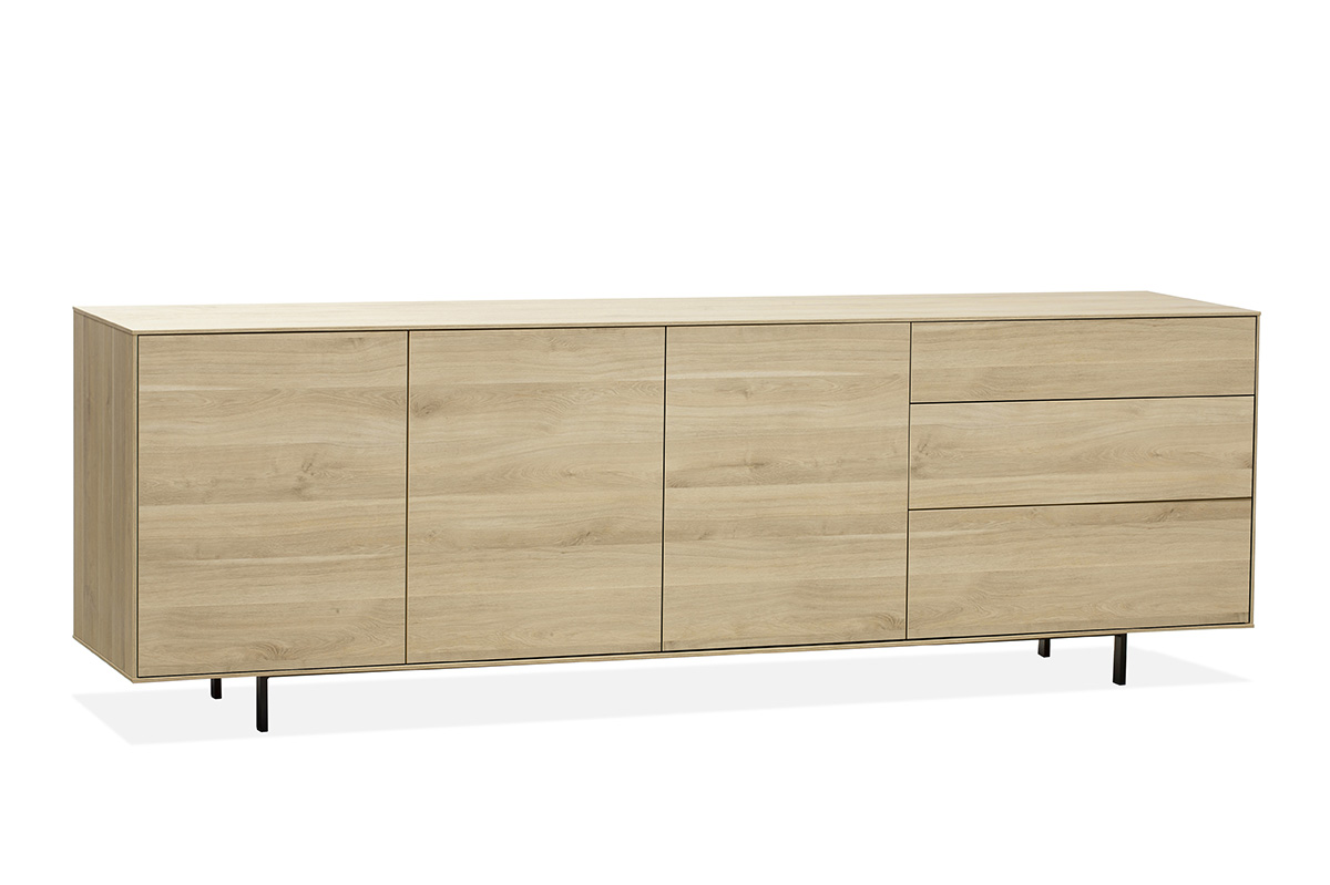 Buffet-3-portes-Famous-lamulux-fresh-oak-244cm-Maxfurn