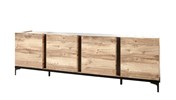 Buffet-4-portes-Grosso-decor-chene-brun-hunton-ardoise-K637-DR1-253cm-Evan