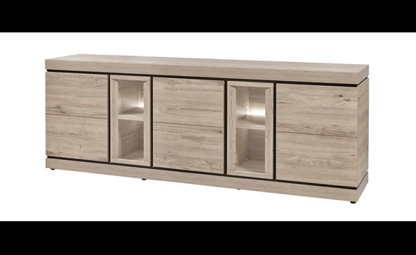 Buffet-5-portes-Belluno-decor-chene-brun-clair-K541-DR1-251cm-Evan