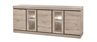 Buffet-5-portes-Belluno-decor-chene-brun-clair-K541-DR2-226cm-Evan
