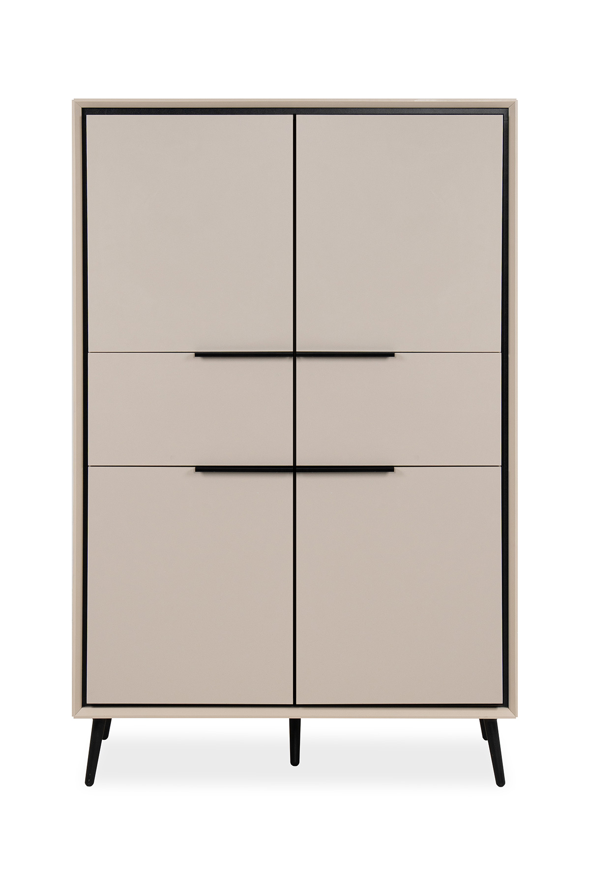 Buffet-Arona-53A-2-portes-2-tiroirs-capuccino-noir-front-Finori