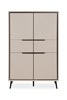 Buffet-Arona-53A-2-portes-2-tiroirs-capuccino-noir-front-Finori