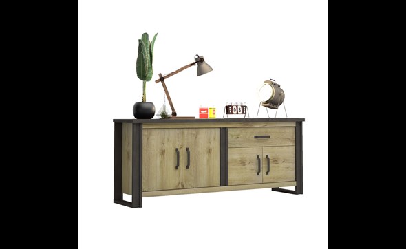 Buffet-Baxter-decor-bois-chene-brun-224cm-N°14-Sciae