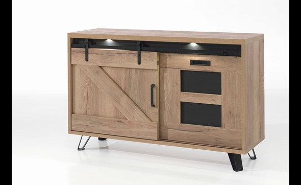 Buffet-Cuedo-melamine-chene-halifax-nature-148cm-Comodi-living