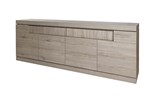 Buffet-DR1-Etna-decor-chene-gris-clair-marbre-K542-249cm-Evan