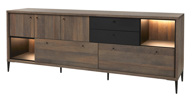 Buffet-DR1-Trevi-golden-oak-elegant-black-side-Evan