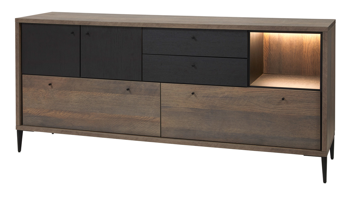 Buffet-DR12-Trevi-golden-oak-elegant-black-side-Evan