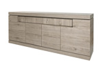 Buffet-DR2-Etna-decor-chene-gris-clair-marbre-K542-223cm-Evan
