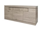 Buffet-DR3-Etna-decor-chene-gris-clair-marbre-K542-182cm-Evan