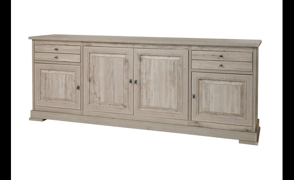 Buffet-Kent-decor-bois-chene-millenium-gris-clair-K540-DR6-246cm-Meubar