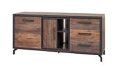 Buffet-Kuta-decor-bois-parquet-naturel-noir-mat-K647-DR7-184cm-Meubar