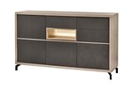 Buffet-Kwadro-decor-bois-chene-gris-clair-anthracite-K540A-HB7-Meubar