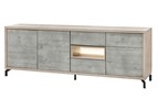 Buffet-Kwadro-decor-bois-chene-gris-clair-beton-K540B-DR6-243cm-Meubar