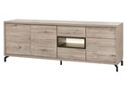 Buffet-Kwadro-decor-bois-chene-gris-clair-noir-K540Z-DR6-243cm-Meubar