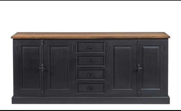 Buffet-Melinda-110-old-black-teak-veneer-220cm-Lee-Lewis