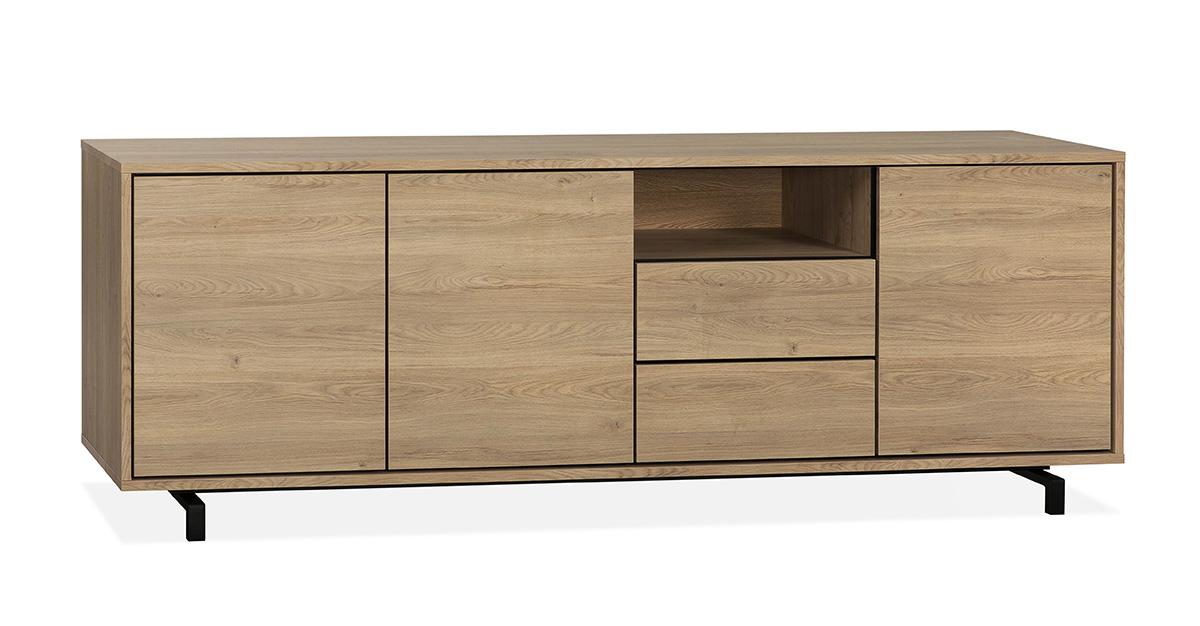 Buffet-Panama-3-portes-2-tiroirs-1-niche-old-teak-Maxfurn