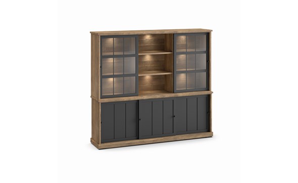 Buffet-Patio-DR1-3-portes-buffet-WB6-2-portes-vitrees-3-niches-K674-old-teak-black-front-Evan