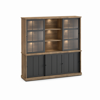 Buffet-Patio-DR2-3-portes-buffet-WV7-2-portes-vitrees-3-niches-K674-old-teak-black-front-Evan