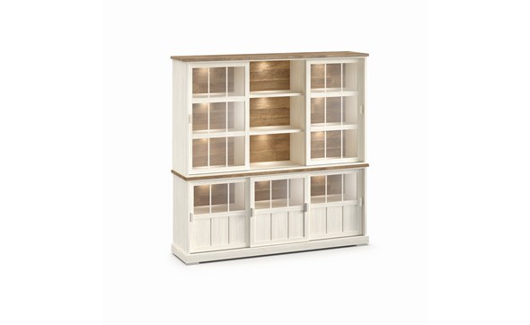 Buffet-Patio-DR2GL-3-portes-vitrees-dessus-buffet-WV7-2-portes-vitrees-3-niches-K468-larik-old-teak-front-Evan
