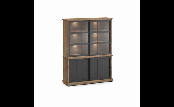 Buffet-Patio-DR3-2-portes-buffet-WV8-2-portes-vitrees-K674-old-teak-black-front-Evan