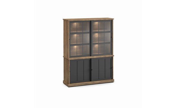 Buffet-Patio-DR3-2-portes-buffet-WV8-2-portes-vitrees-K674-old-teak-black-front-Evan