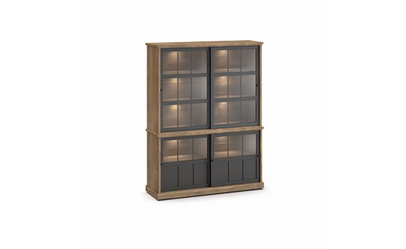 Buffet-Patio-DR3GL-2-portes-vitrees-dessus-buffet-WV8-2-portes-vitrees-K674-old-teak-black-front-Evan