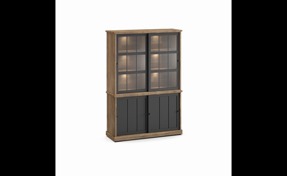 Buffet-Patio-DR4-2-portes-buffet-WV9-2-portes-vitrees-K674-old-teak-black-front-Evan