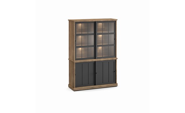 Buffet-Patio-DR4-2-portes-buffet-WV9-2-portes-vitrees-K674-old-teak-black-front-Evan