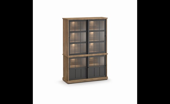 Buffet-Patio-DR4GL-2-portes-vitrees-dessus-buffet-WV9-2-portes-vitrees-K674-old-teak-black-front-Evan