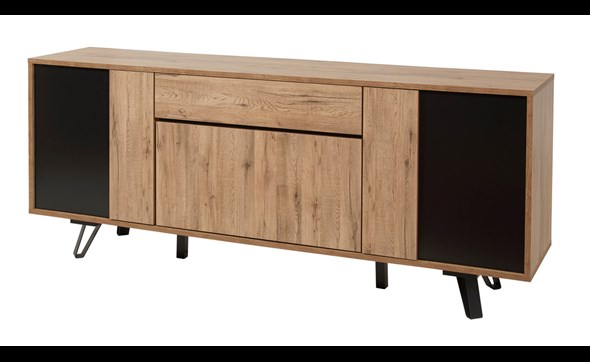 Buffet-Phenix-decor-bois-scarlet-oak-noir-220cm-GBO
