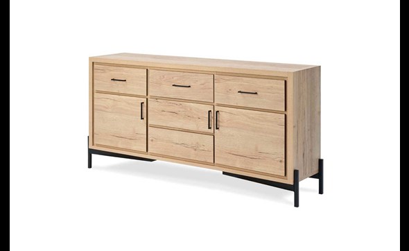 Buffet-Pontura-3p-3-tiroirs-melamine-chêne-Halifax-Comodi-Living