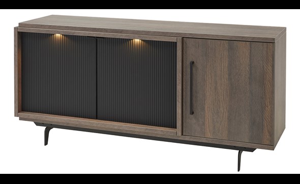 Buffet-Trentino-175cm-DR9-golden-oak-matt-black-Meubar
