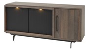 Buffet-Trentino-175cm-DR9-golden-oak-matt-black-Meubar
