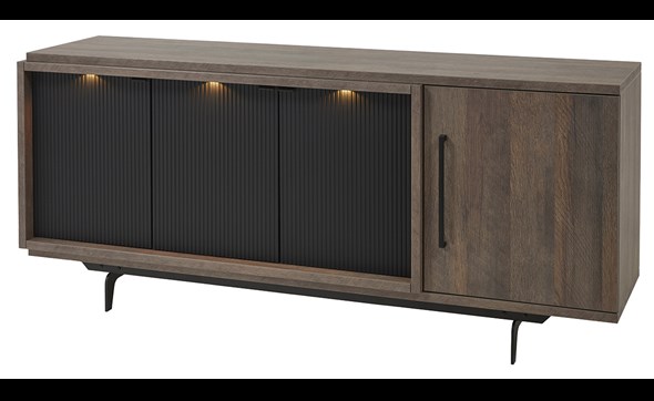 Buffet-Trentino-192cm-DR8-golden-oak-matt-black-Meubar