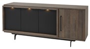 Buffet-Trentino-192cm-DR8-golden-oak-matt-black-Meubar