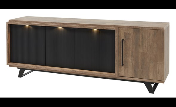 Buffet-Trentino-218cm-DR7-old-teak-matt-black-Meubar
