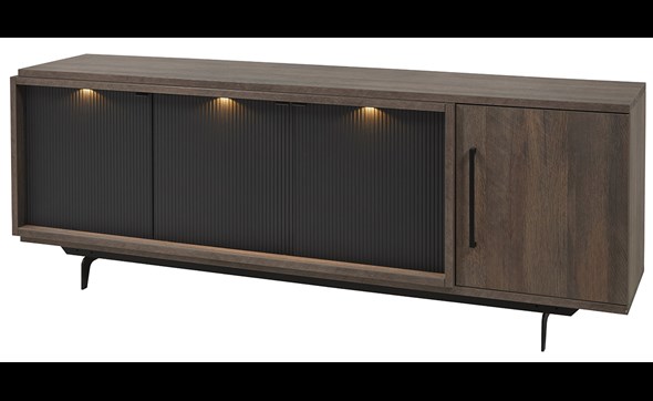 Buffet-Trentino-231cm-DR6-golden-oak-matt-black-Meubar