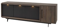 Buffet-Trentino-231cm-DR6-golden-oak-matt-black-Meubar