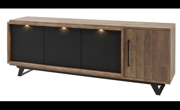 Buffet-Trentino-231cm-DR6-old-teak-matt-black-Meubar