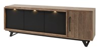 Buffet-Trentino-231cm-DR6-old-teak-matt-black-Meubar