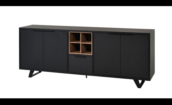 Buffet-Veneto-DR6-melamine-elegant-black-old-teak-K717-01-Meubar