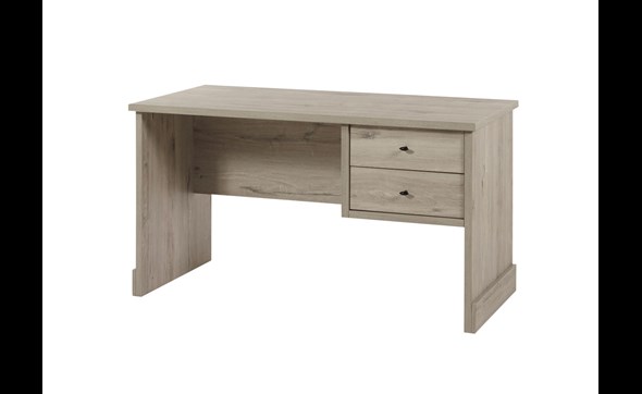 Bureau-2-tiroirs-Kent-decor-bois-chene-millenium-gris-clair-K540-BU6-139cm-Meubar